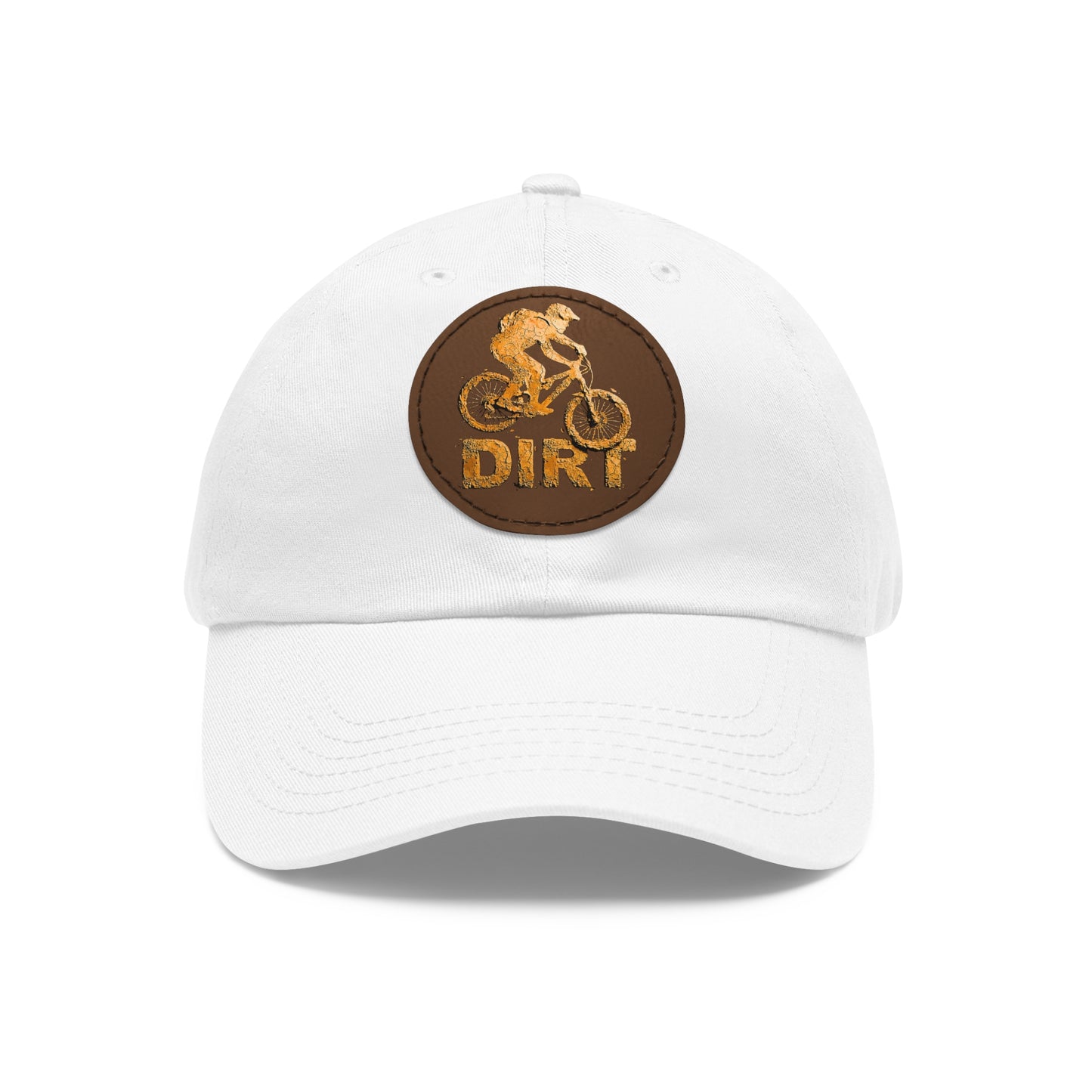 Dirt Bike Dad Hat — Leather Patch Cycling Cap