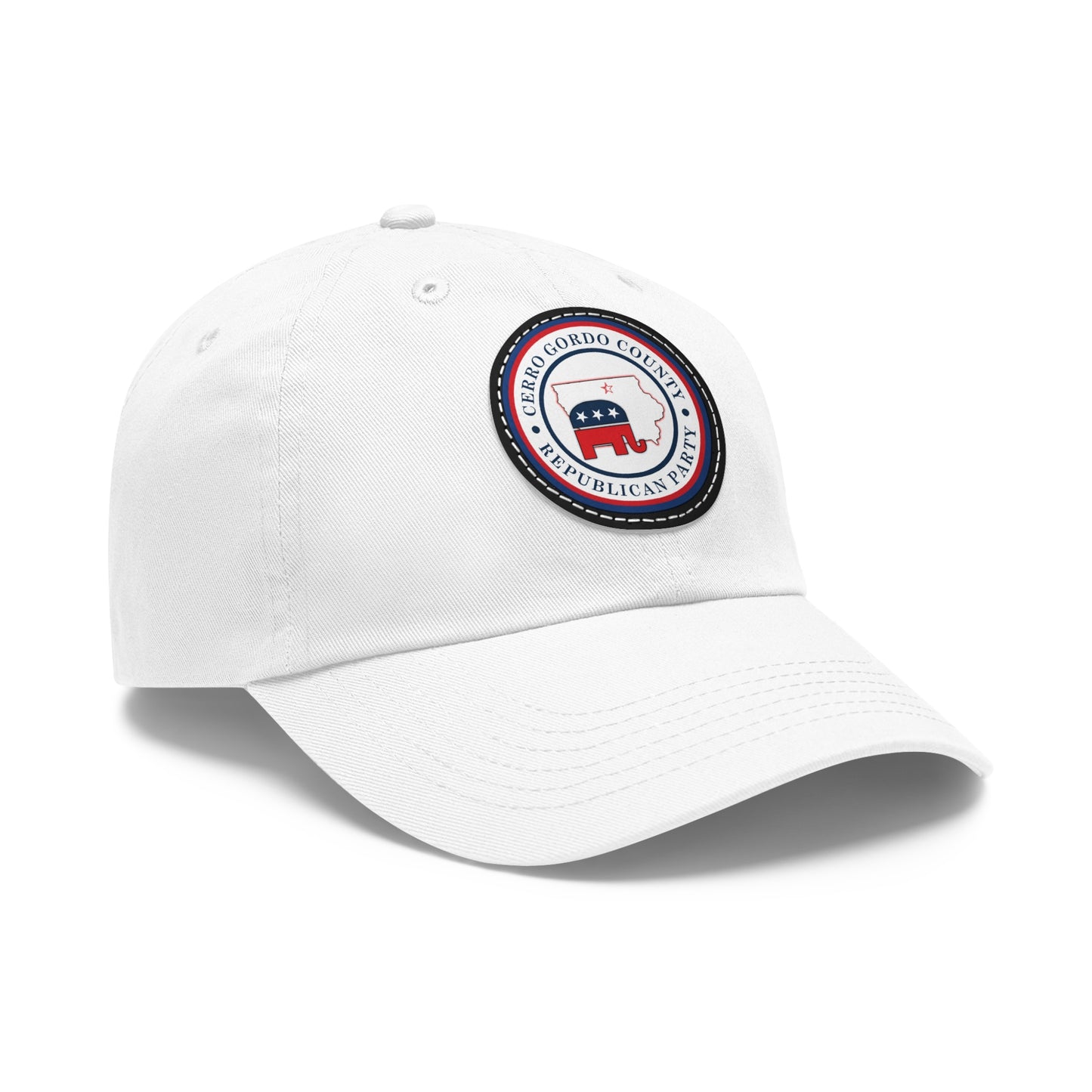 Cerro Gordo GOP LOGO Dad Hat with Leather Patch (Round)