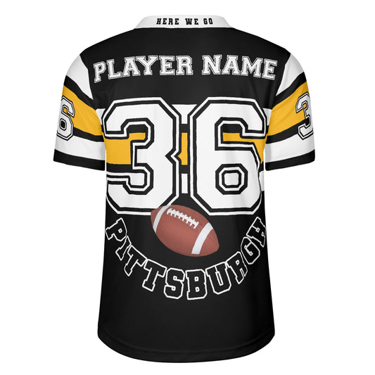 Stillers Black/Gold Stripe Gridiron Jersey - Personalized Name & Number - Knockout Finish