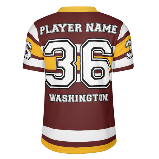 Gridiron Classic Burgundy-Gold Football Jersey - Personalized Name & Number - Pro-Look Finish