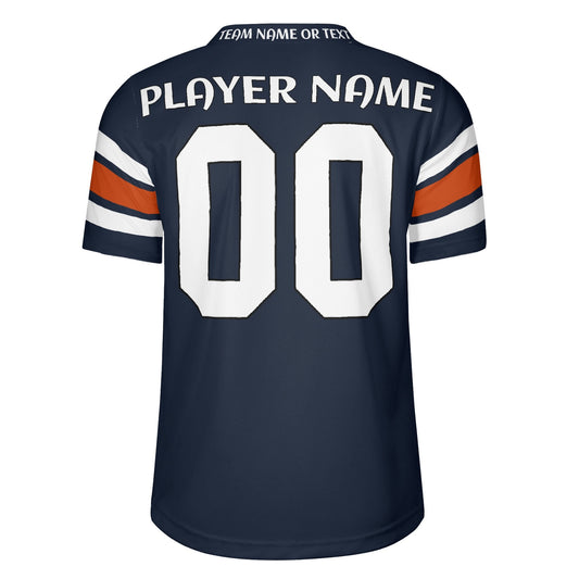 Sideline Swagger Jersey - Navy-Orange - Custom Name & Number - Game-Day Comfort