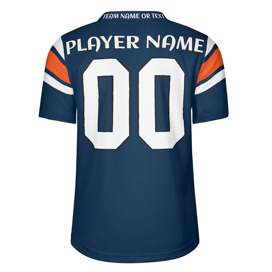 Altitude Ready Navy/Orange Football Jersey - Custom Name & Number - Stadium-Ready Mesh