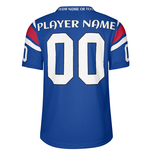 Lake-Effect Royal Blue Football Jersey - Custom Name & Number - Stadium-Ready Mesh