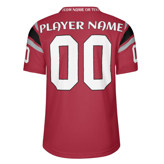 Southern Swagger Red/Black Football Jersey - Custom Name & Number - Stadium-Ready Mesh