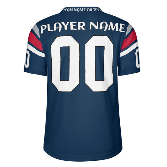 Northeast Navy/Red Football Jersey - Custom Name & Number - Stadium-Ready Mesh