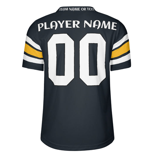 Black/Gold Football Jersey - Custom Name & Number - Built for Game-Day Heat