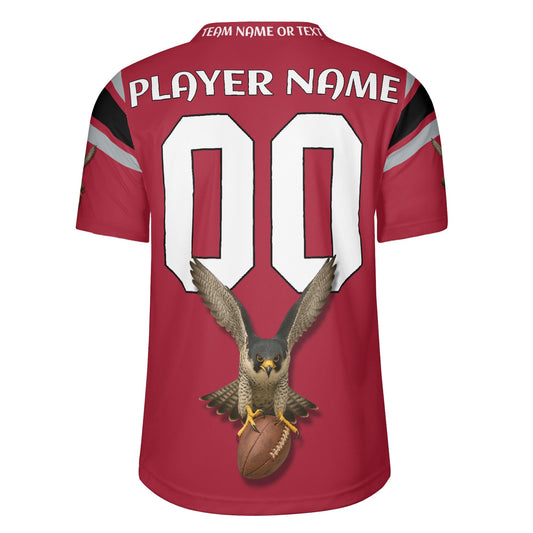 Falcon Fury Gridiron Jersey – Personalized Name & Number – Stadium-Ready Red & Black
