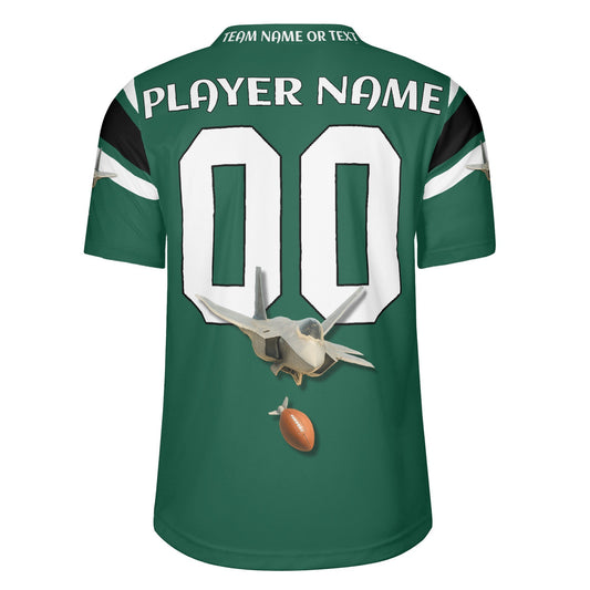 Gotham Green Jet Mascot Football Jersey – Custom Name & Number – Breathable Mesh