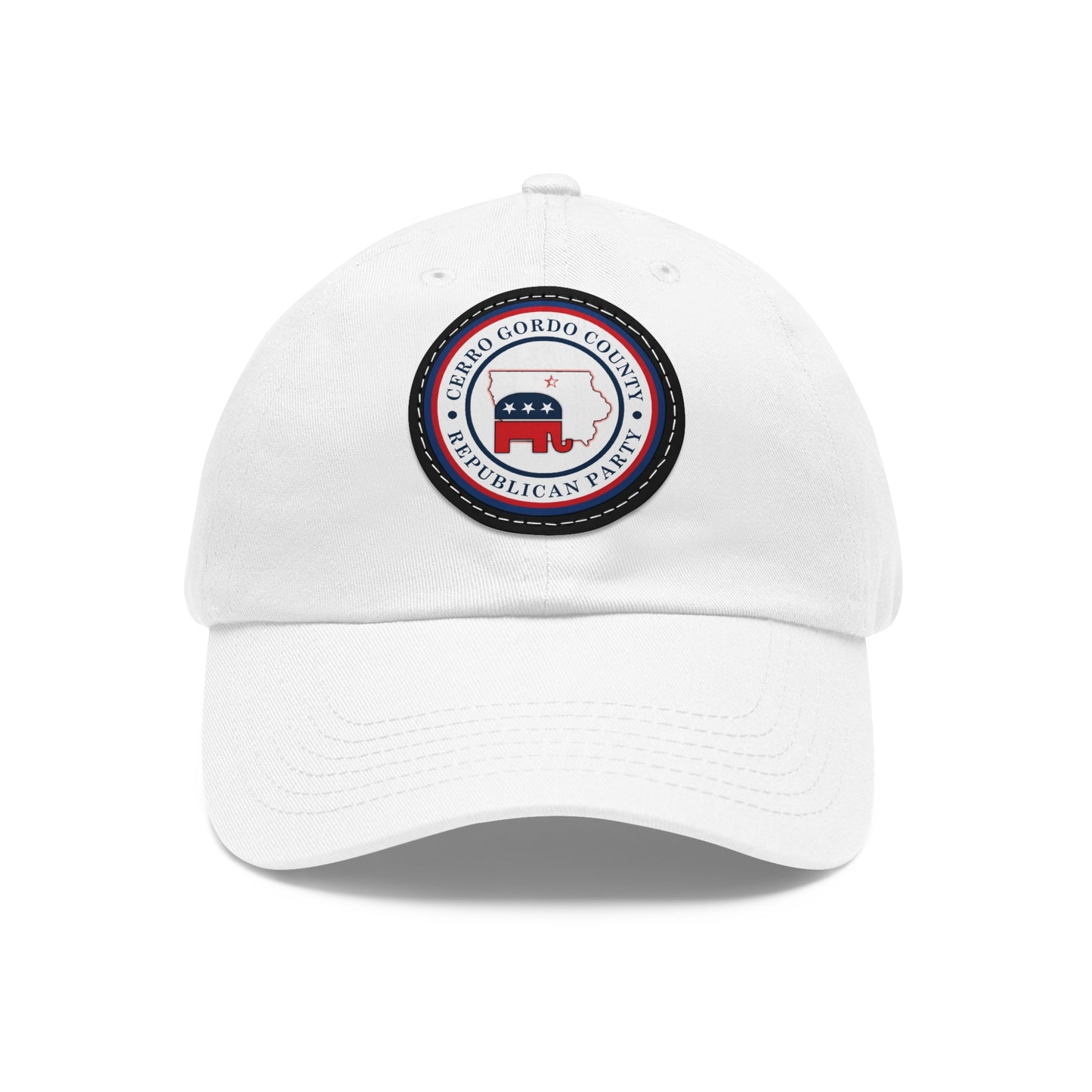 Cerro Gordo GOP LOGO Dad Hat with Leather Patch (Round)
