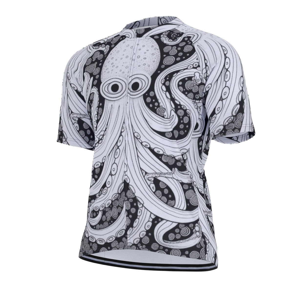 Kraken Ride: Octopus All-Over Print Raglan Men's Cycling Jersey