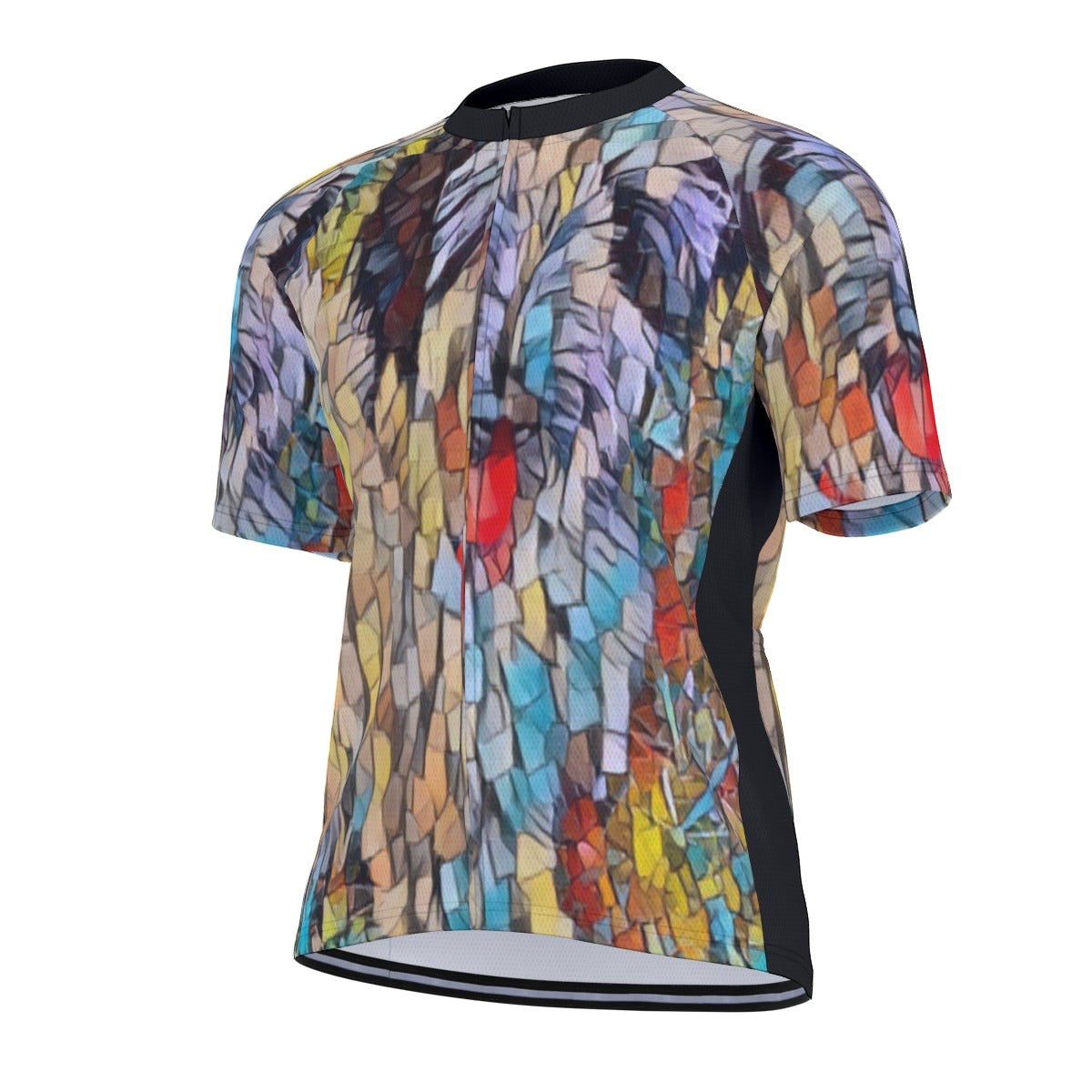 Dog Mosaic All-Over Print Raglan Men's Cycling Jersey