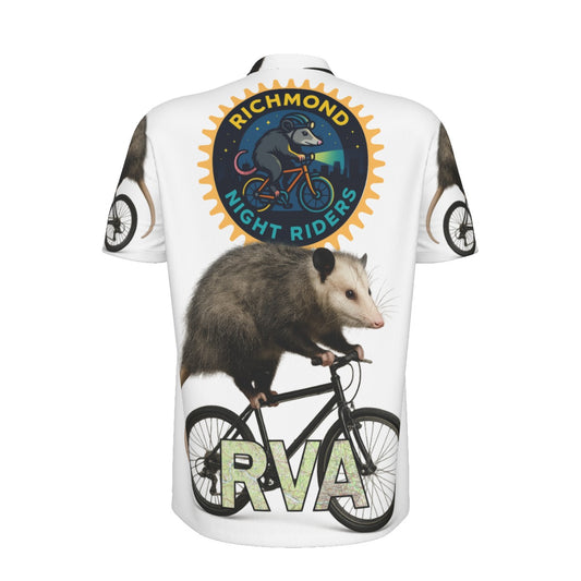 Richmond Night Riders White RVA All-over Print Men's MTB Jersey With Black Zipper