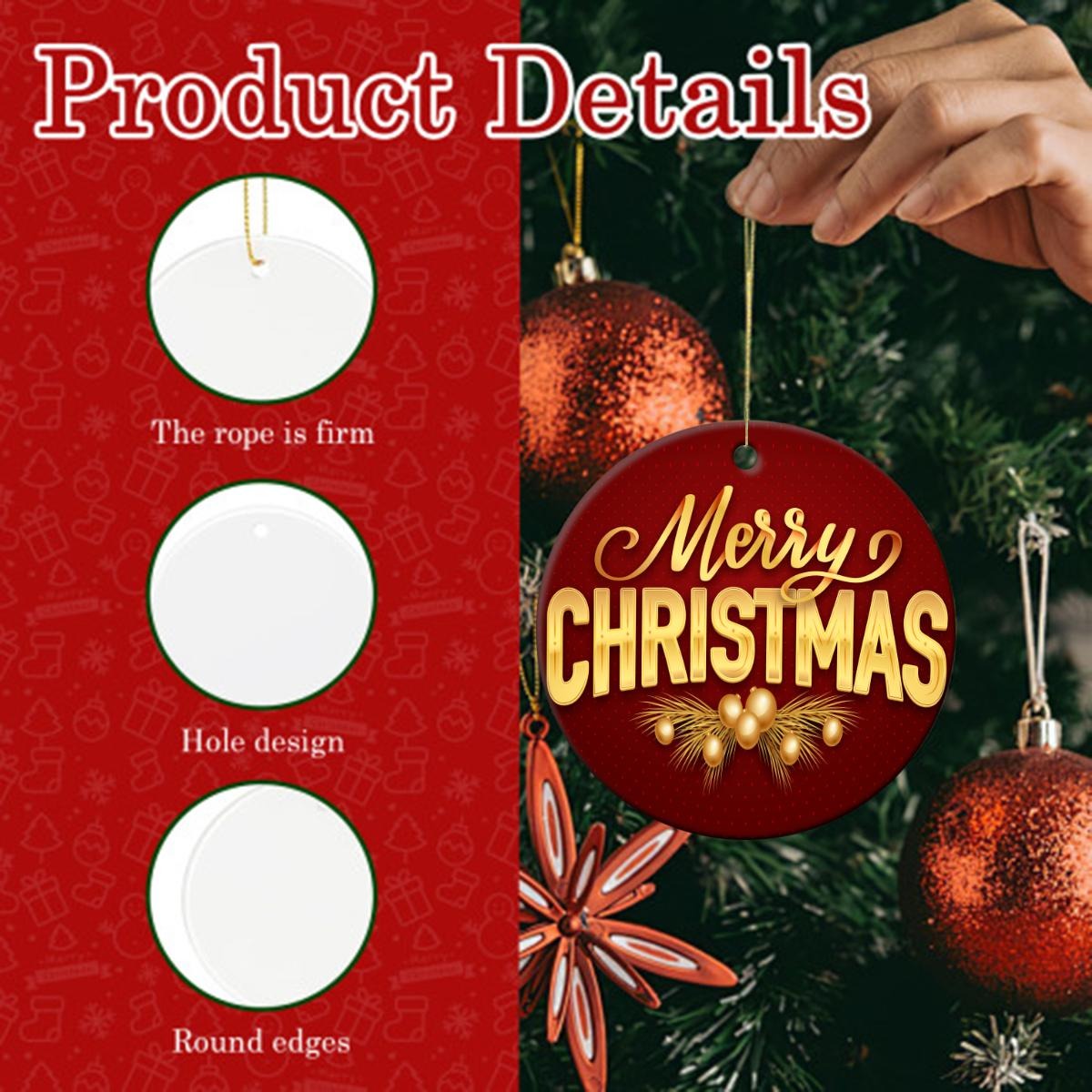 HOPE Round Christmas Ceramic Decoration Ornaments