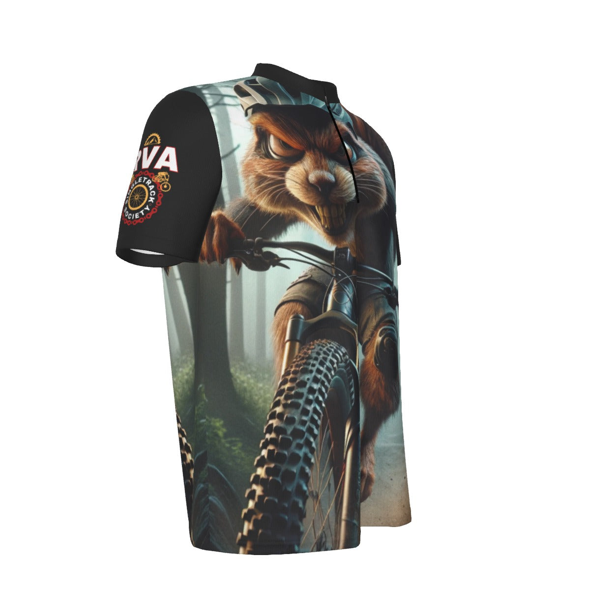 Sinister Squirrel All-over Print Men's MTB Jersey With Black Zipper