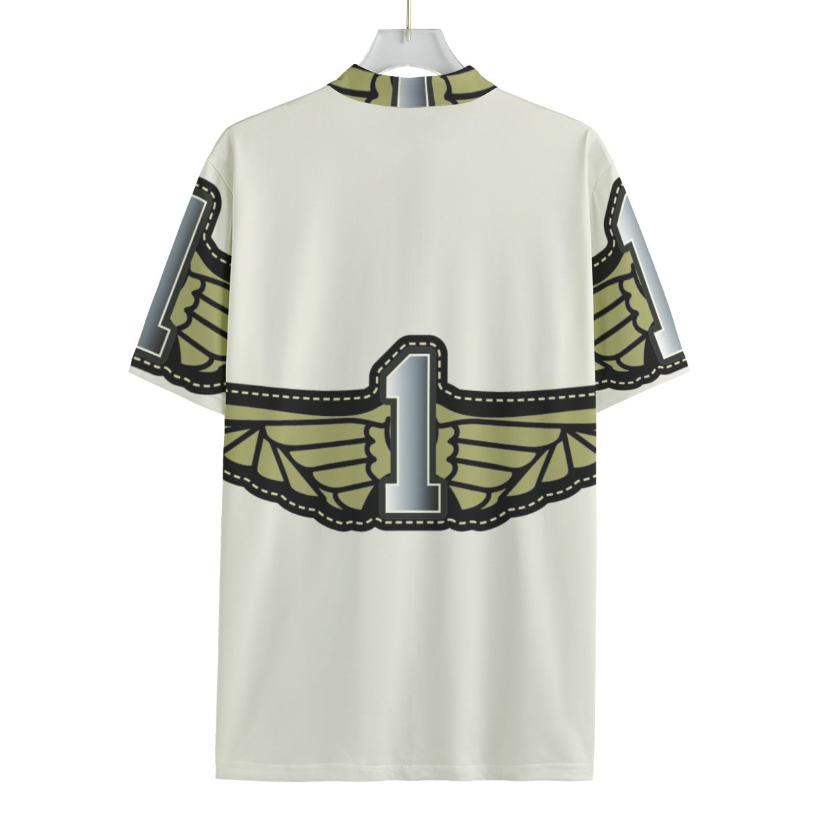 Flying Number 1 All-over Print Men's MTB Jersey With Black Zipper