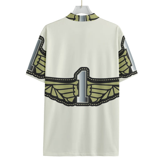 Flying Number 1 All-over Print Men's MTB Jersey With Black Zipper