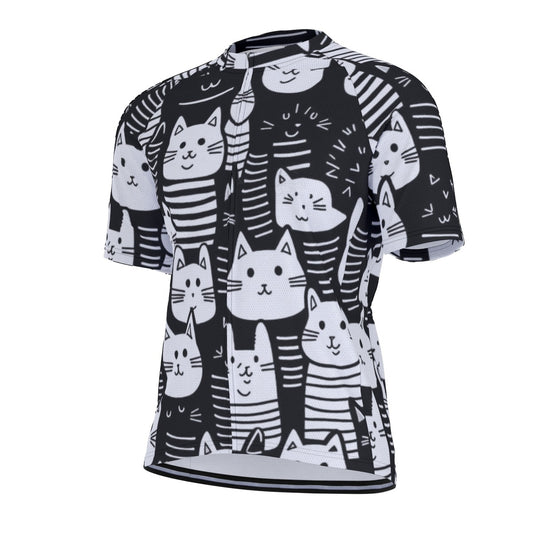 Here Kitty Kitty All-Over Print Raglan Men's Cycling Jersey