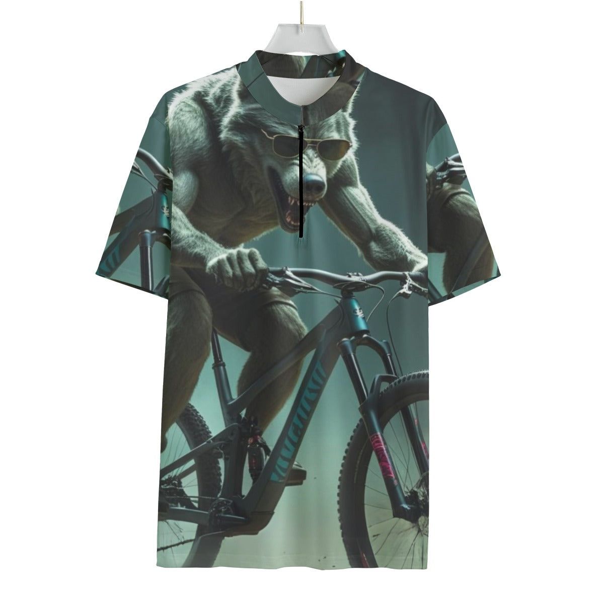 Full Moon Shredder: Werewolf MTB Jersey All-over Print Men's With Black Zipper