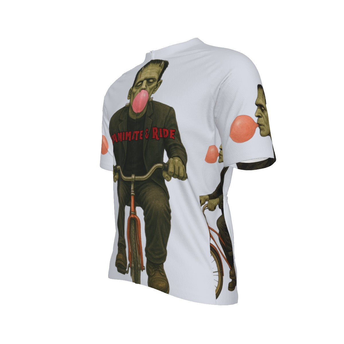 Frankie Rides All-Over Print Raglan Men's Cycling Jersey