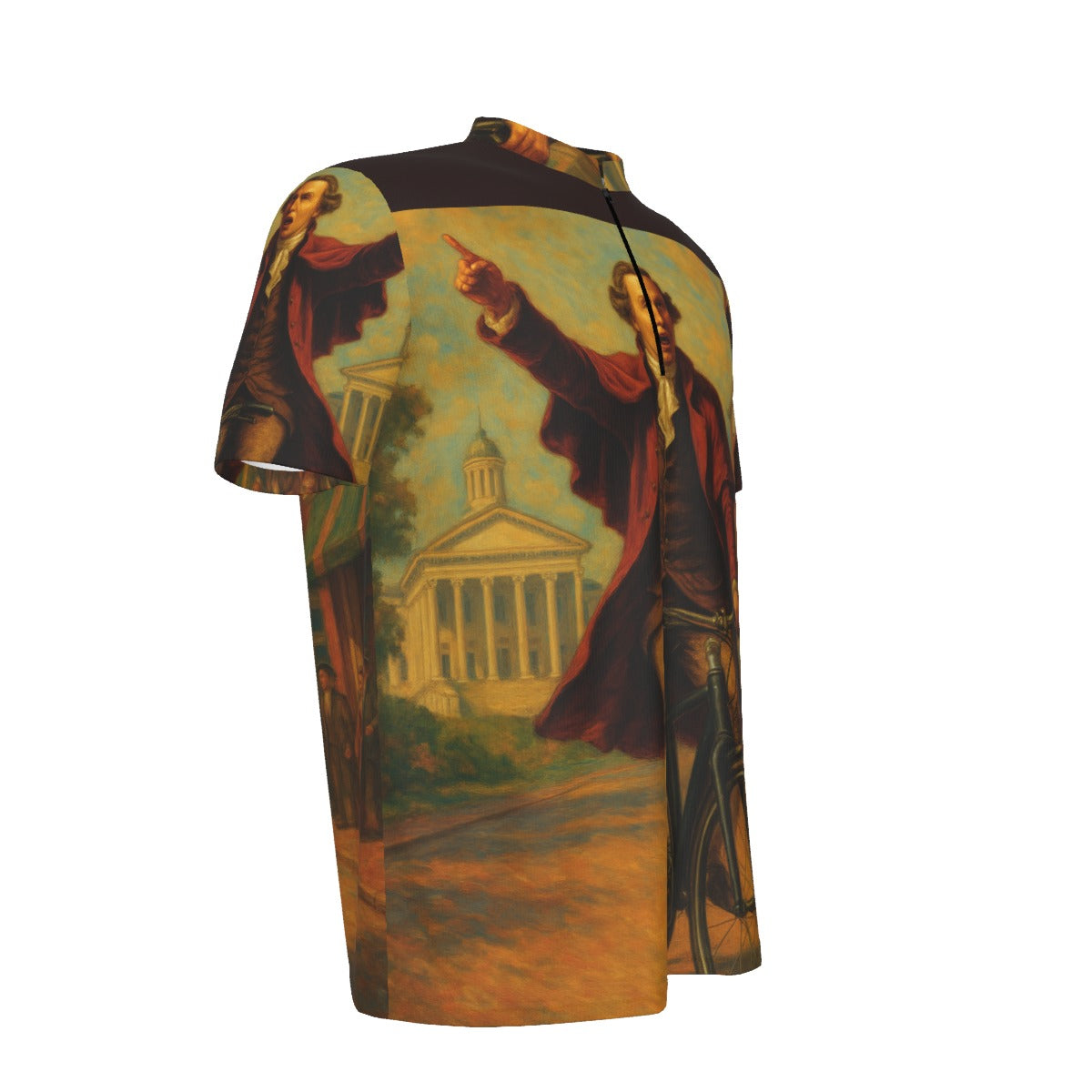 Patrick Henry Give Me Liberty To Ride All-over Print Men's MTB Jersey With Black Zipper