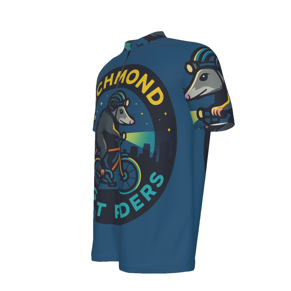 Richmond Night Riders LOGO All-over Print Men's MTB Jersey With Black Zipper