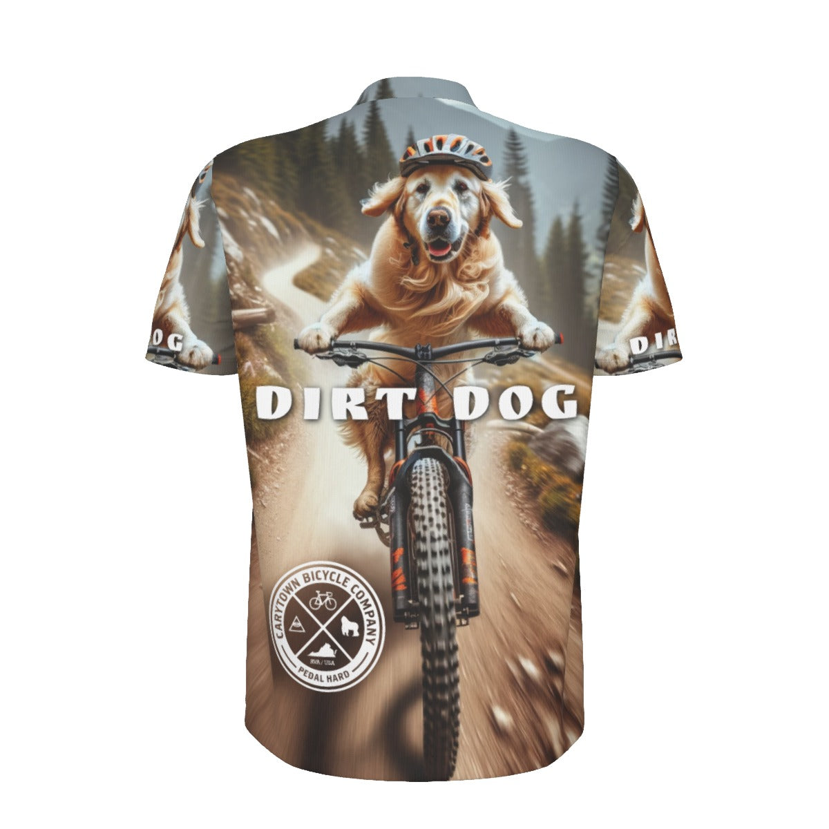 Dirt Dog All-over Print Men's MTB Jersey With Black Zipper
