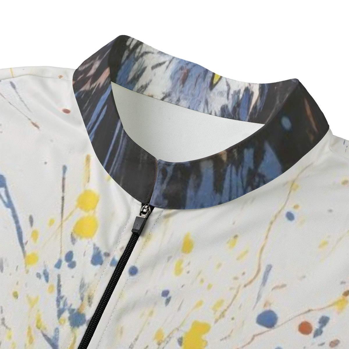 Splatter Painted Eagle All-over Print Men's MTB Jersey With Black Zipper