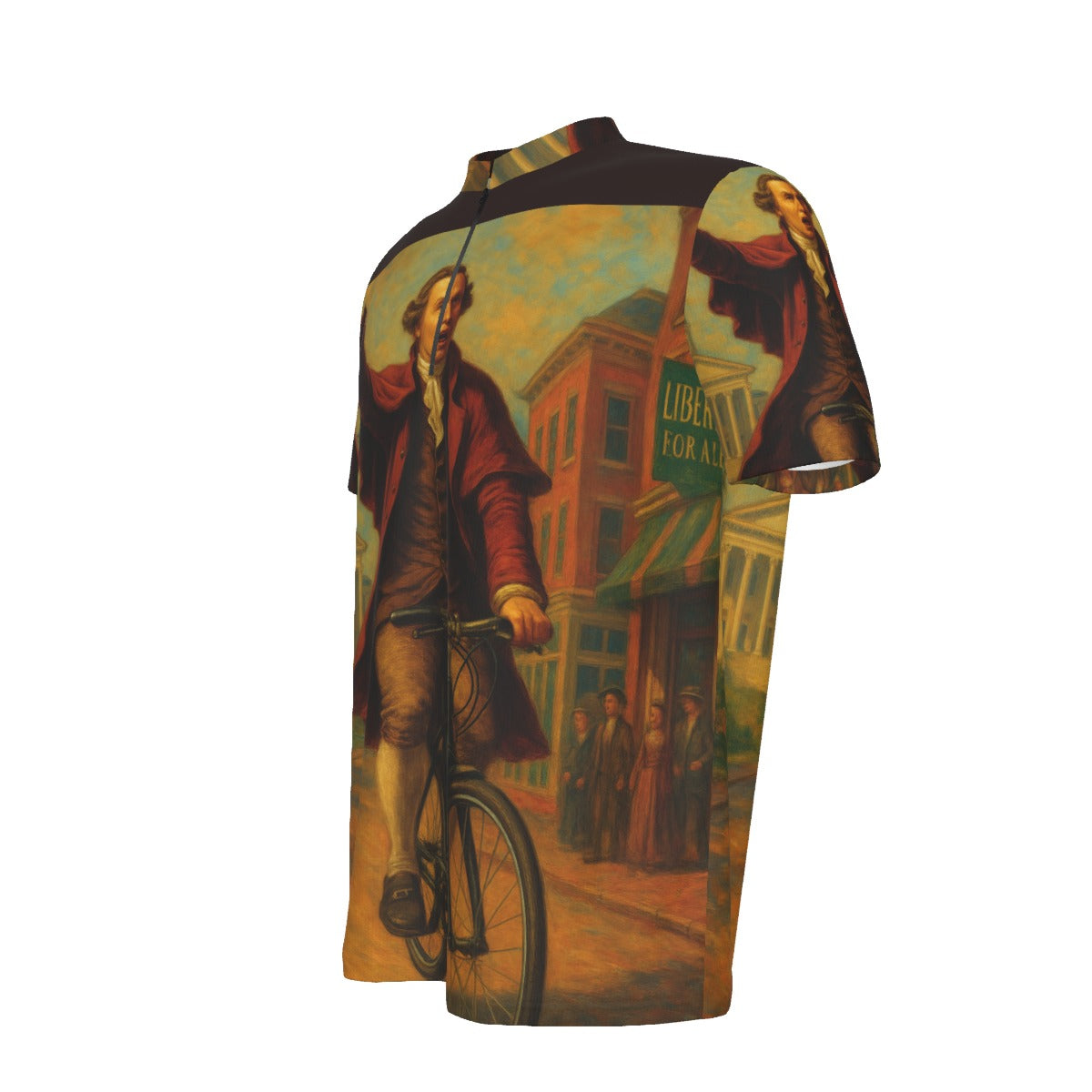 Patrick Henry Give Me Liberty To Ride All-over Print Men's MTB Jersey With Black Zipper