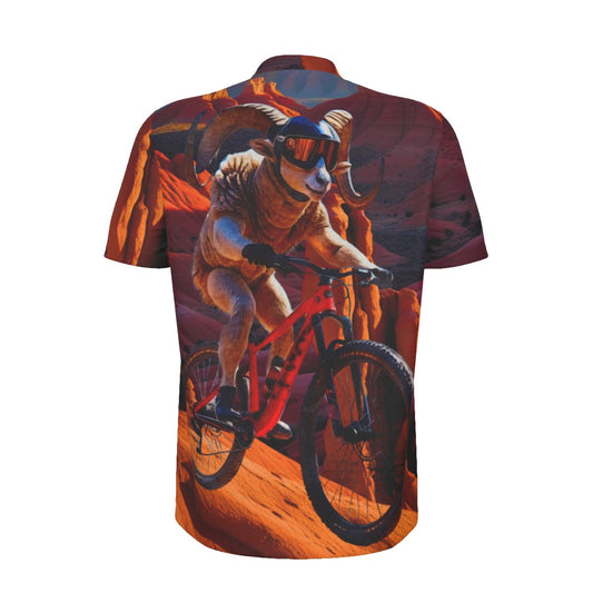 Utah Big Horn Downhill All-over Print Men's MTB Jersey With Black Zipper