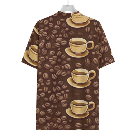 JAVA BEAN All-over Print Men's MTB Jersey With Black Zipper