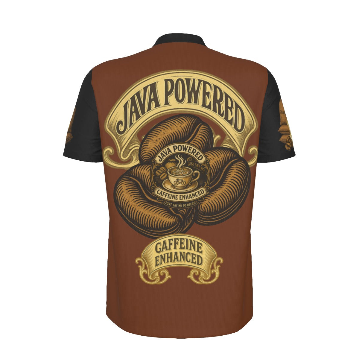 Java Powered All-over Print Men's MTB Jersey With Black Zipper