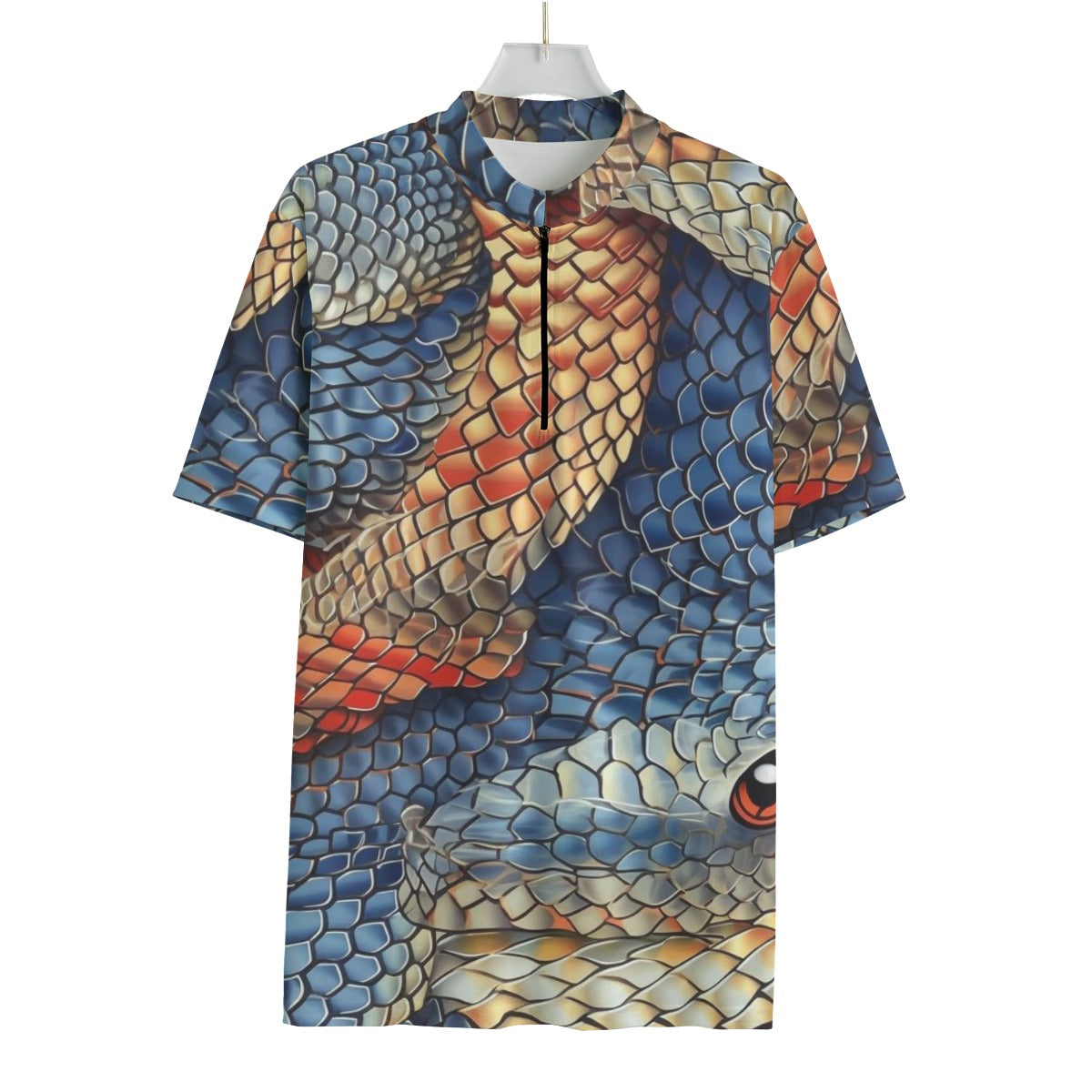 Snake Skin/Snake Eye All-over Print Men's MYB Jersey With Black Zipper