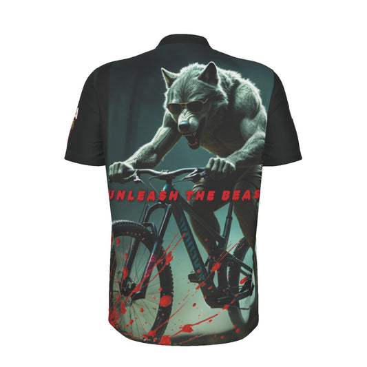 Unleash The Beast RVA All-over Print Men's Single Track Society MTB Jersey With Black Zipper