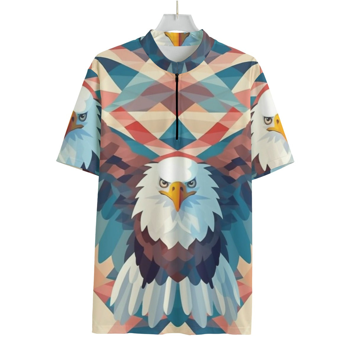 Eagle Fly All-over Print Men's MTB Jersey With Black Zipper