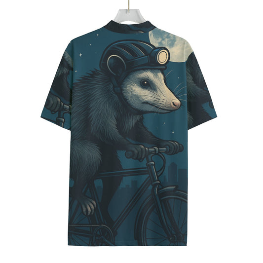 Opossum Night Rider All-over Print Men's MTB Jersey With Black Zipper