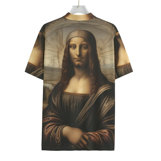 Mona Lisa Maybe All-over Print Men's MTB Jersey With Black Zipper