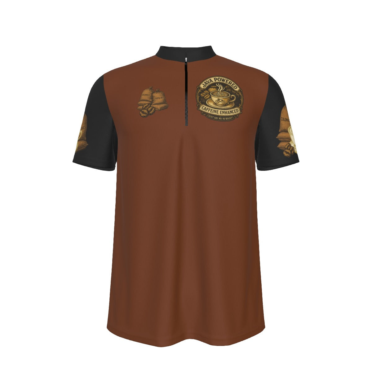 Java Powered All-over Print Men's MTB Jersey With Black Zipper