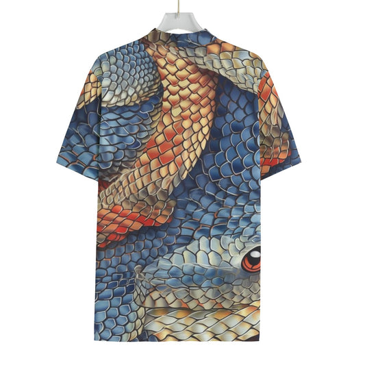 Snake Skin/Snake Eye All-over Print Men's MYB Jersey With Black Zipper