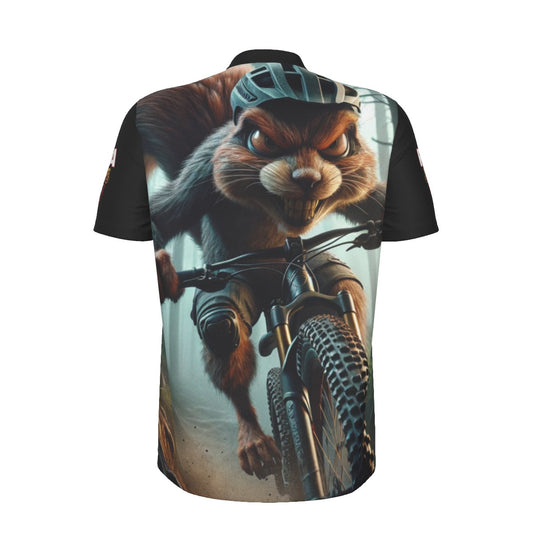 Sinister Squirrel All-over Print Men's MTB Jersey With Black Zipper