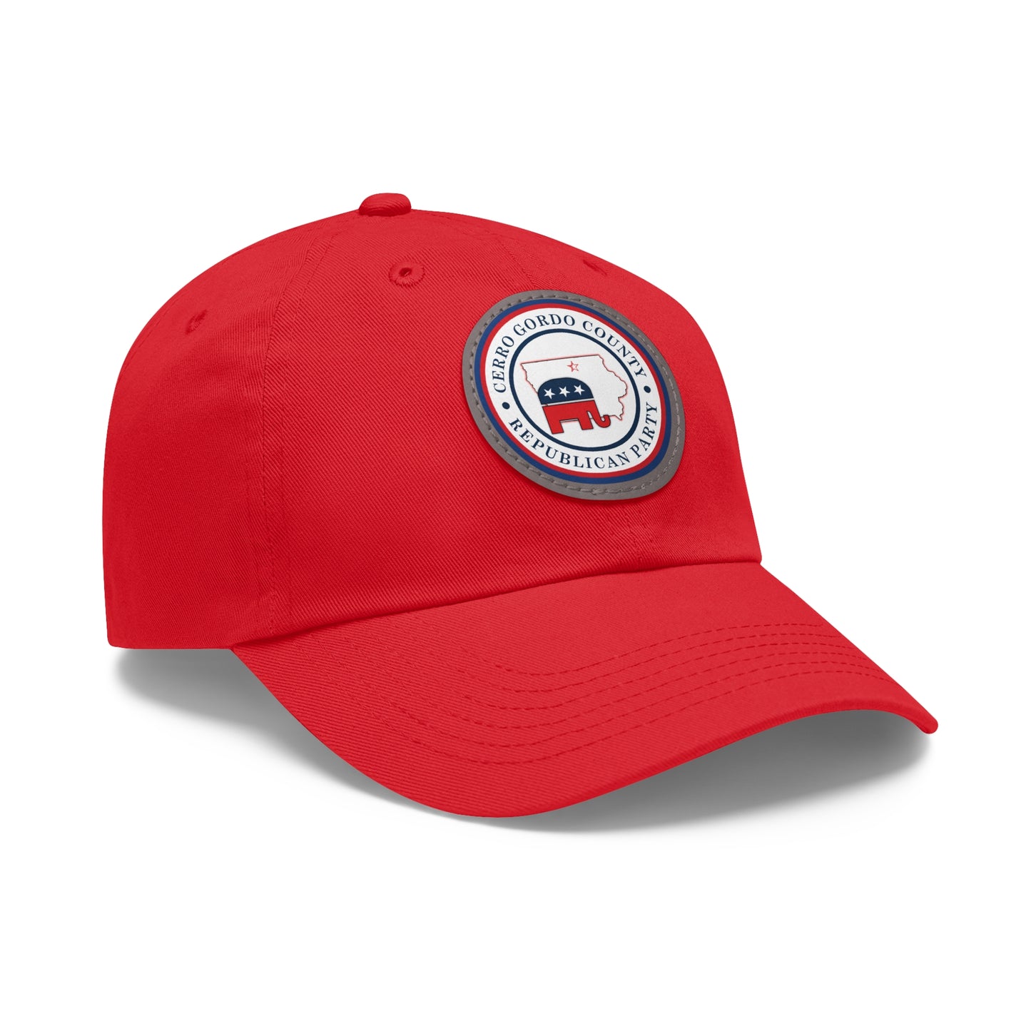 Cerro Gordo GOP LOGO Dad Hat with Leather Patch (Round)