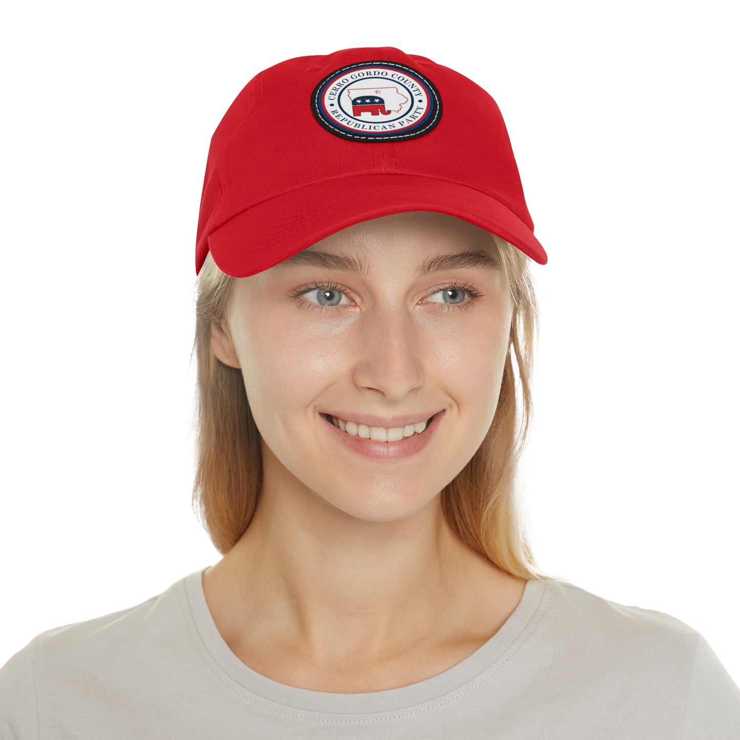 Cerro Gordo GOP LOGO Dad Hat with Leather Patch (Round)