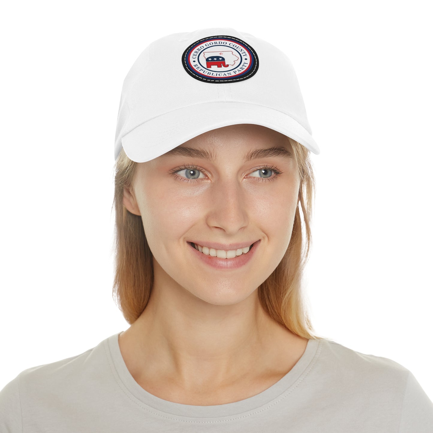 Cerro Gordo GOP LOGO Dad Hat with Leather Patch (Round)