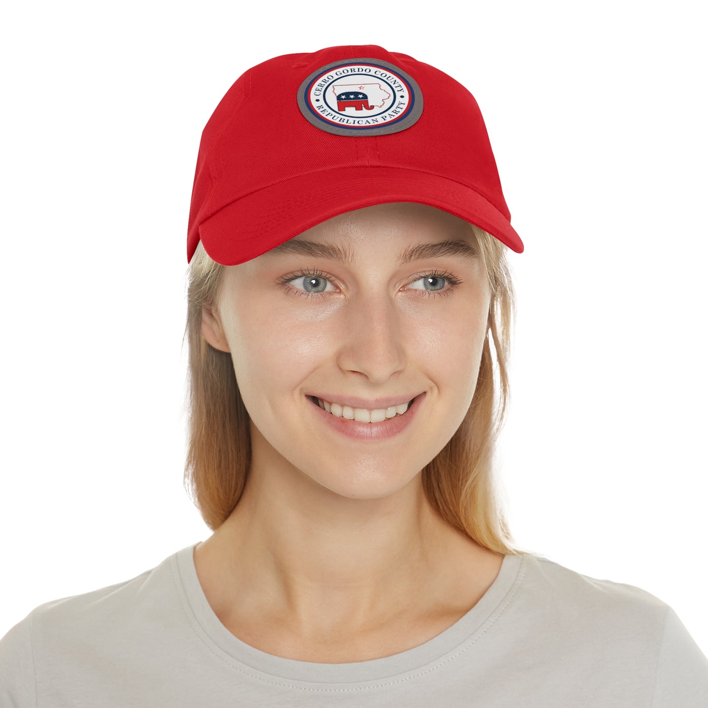Cerro Gordo GOP LOGO Dad Hat with Leather Patch (Round)