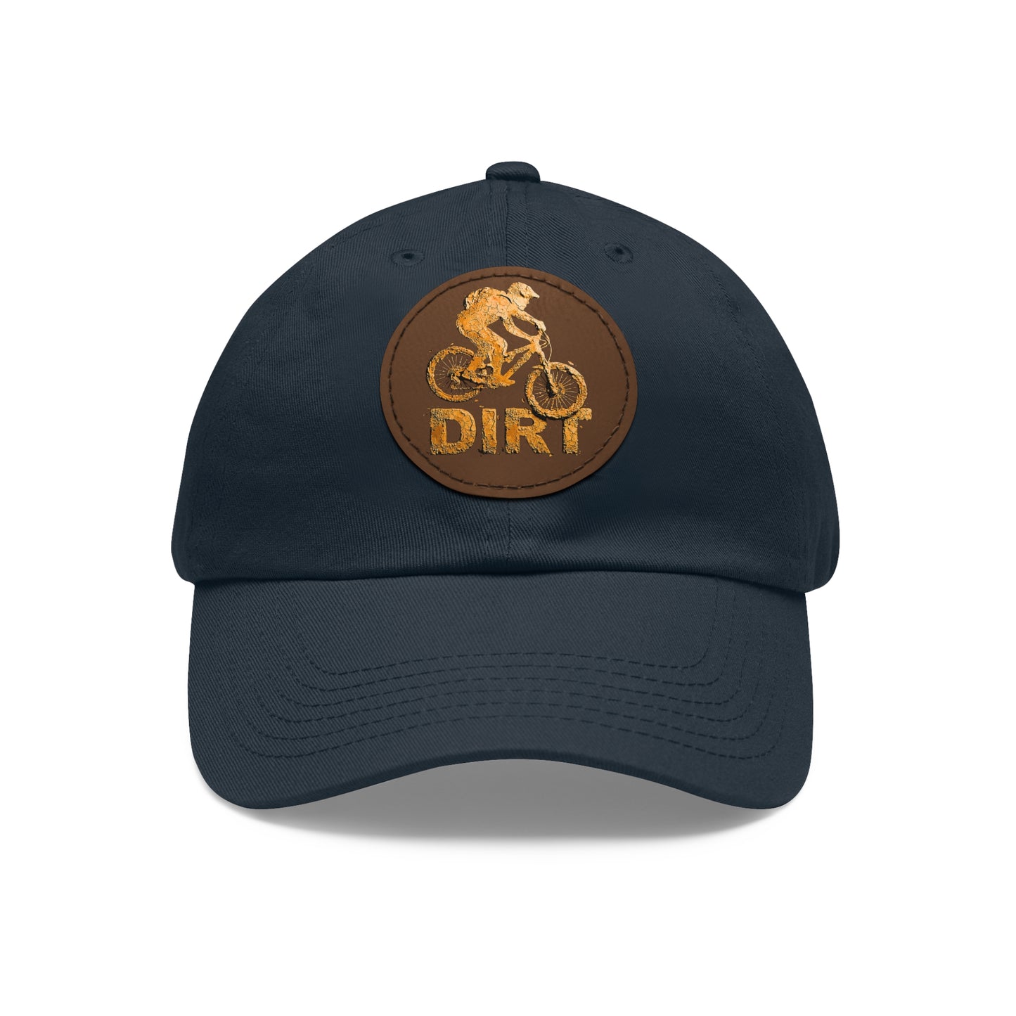 Dirt Bike Dad Hat — Leather Patch Cycling Cap