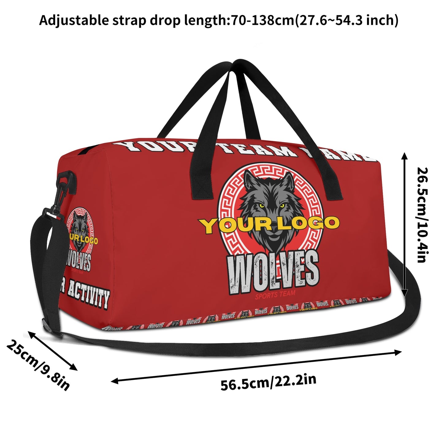 Custom Personalized Travel Duffel Sport Gym Tote Bag