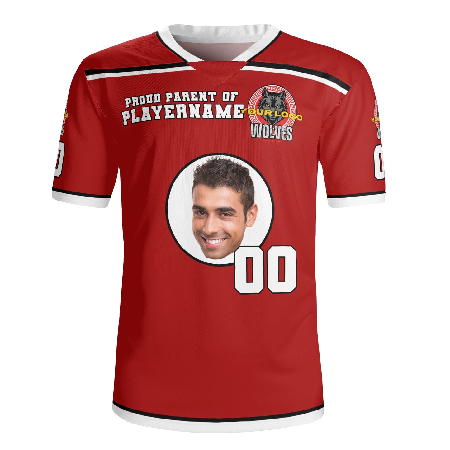 Custom Large Face Fan Jersey for Parents — Upload Photo + Personalize Name/Number