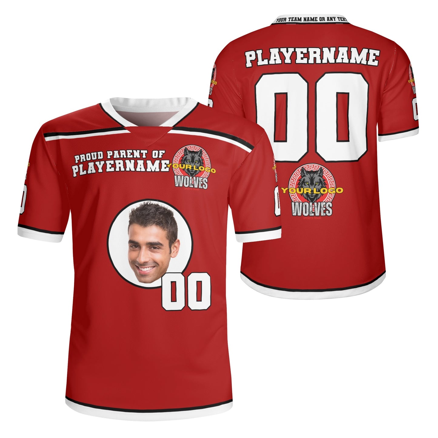 Custom Large Face Fan Jersey for Parents — Upload Photo + Personalize Name/Number