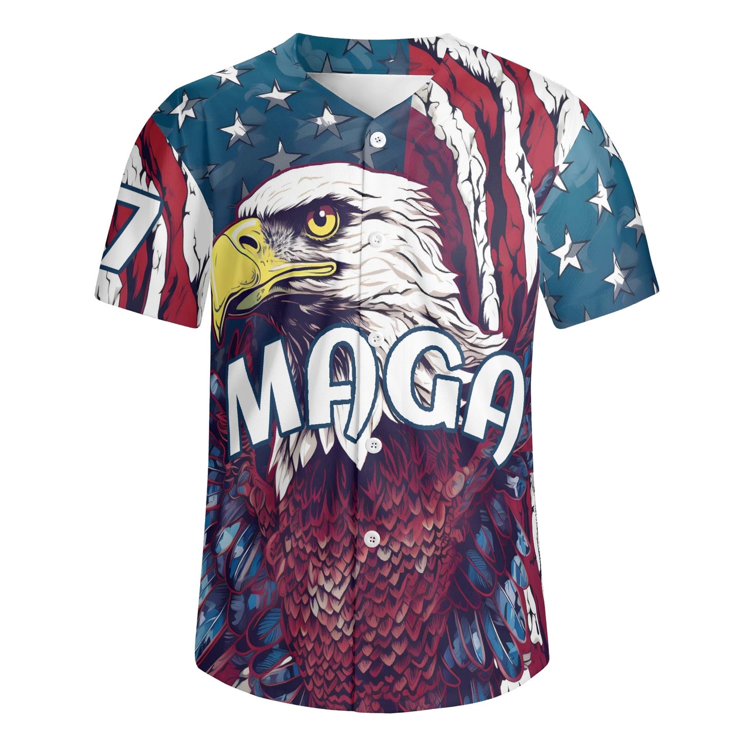 MAGA Eagle all-over-print Unisex Short Sleeve Baseball Jersey