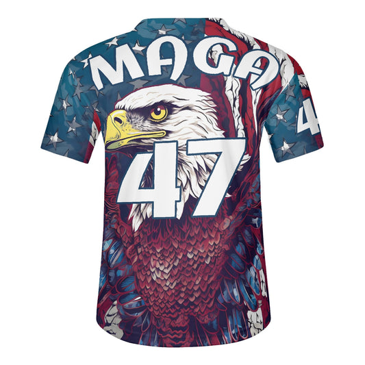 MAGA Eagle all-over-print Unisex Short Sleeve Baseball Jersey