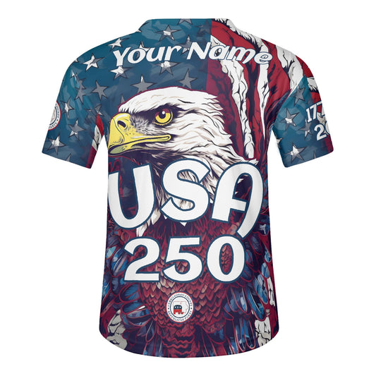 Cerro Gordo GOP USA 250 Eagle all-over-print Unisex Short Sleeve Baseball Jersey